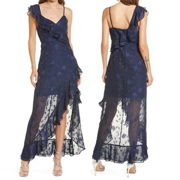 Lulus Dresses & Skirts - Lulus Forever Be Floral Sleeveless High-low Dress Navy Blue Size: Small NWOT